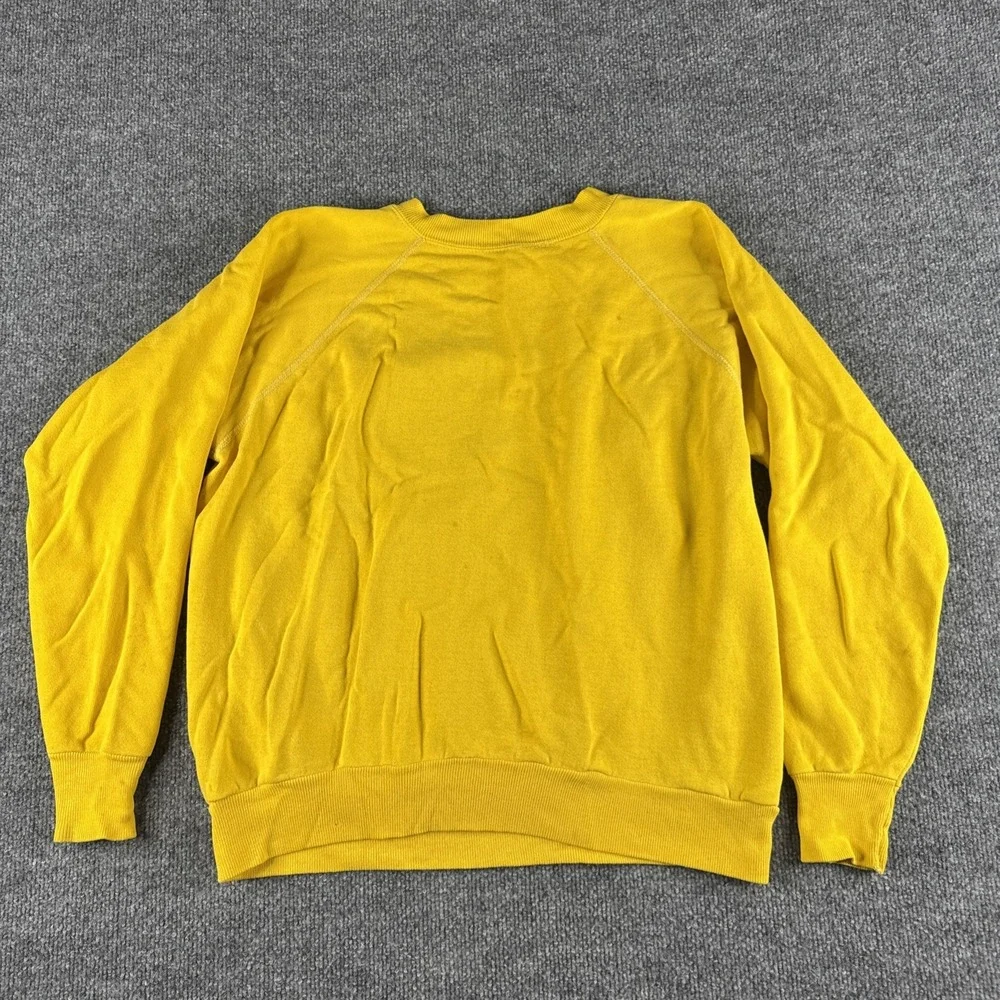 VINTAGE 80s LSU Tigers Sweatshirt Mens S? Yellow Pullover Crewneck Raglan Boxy